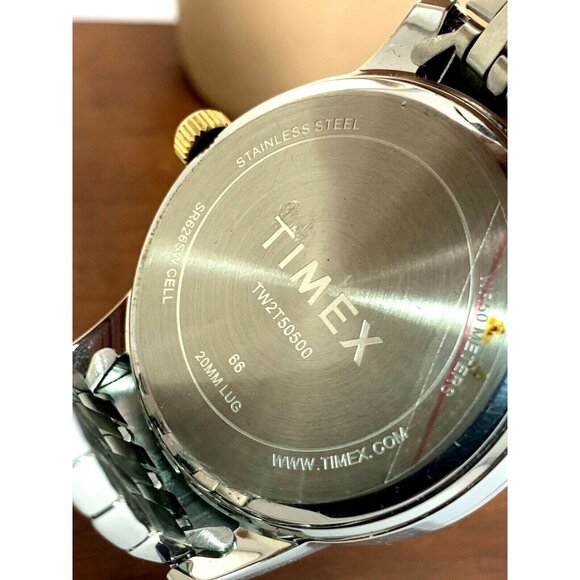 Timex Men's Watch TW2T50500 Quartz Gray Dial Two Tone Stainless Steel 41mm - Picture 6 of 13